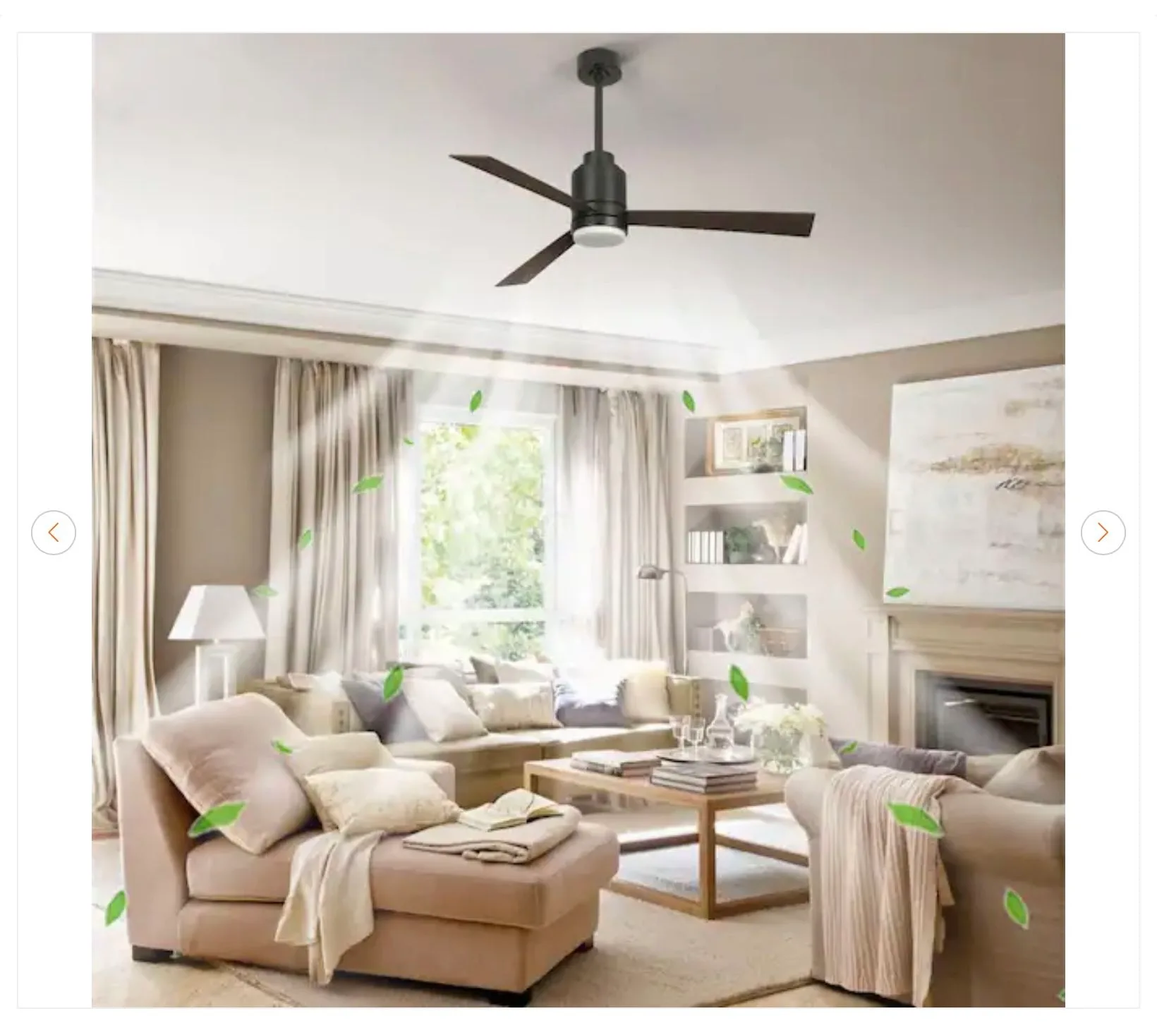 52 in. LED Black Indoor Ceiling Fan with Light - New thumbnail