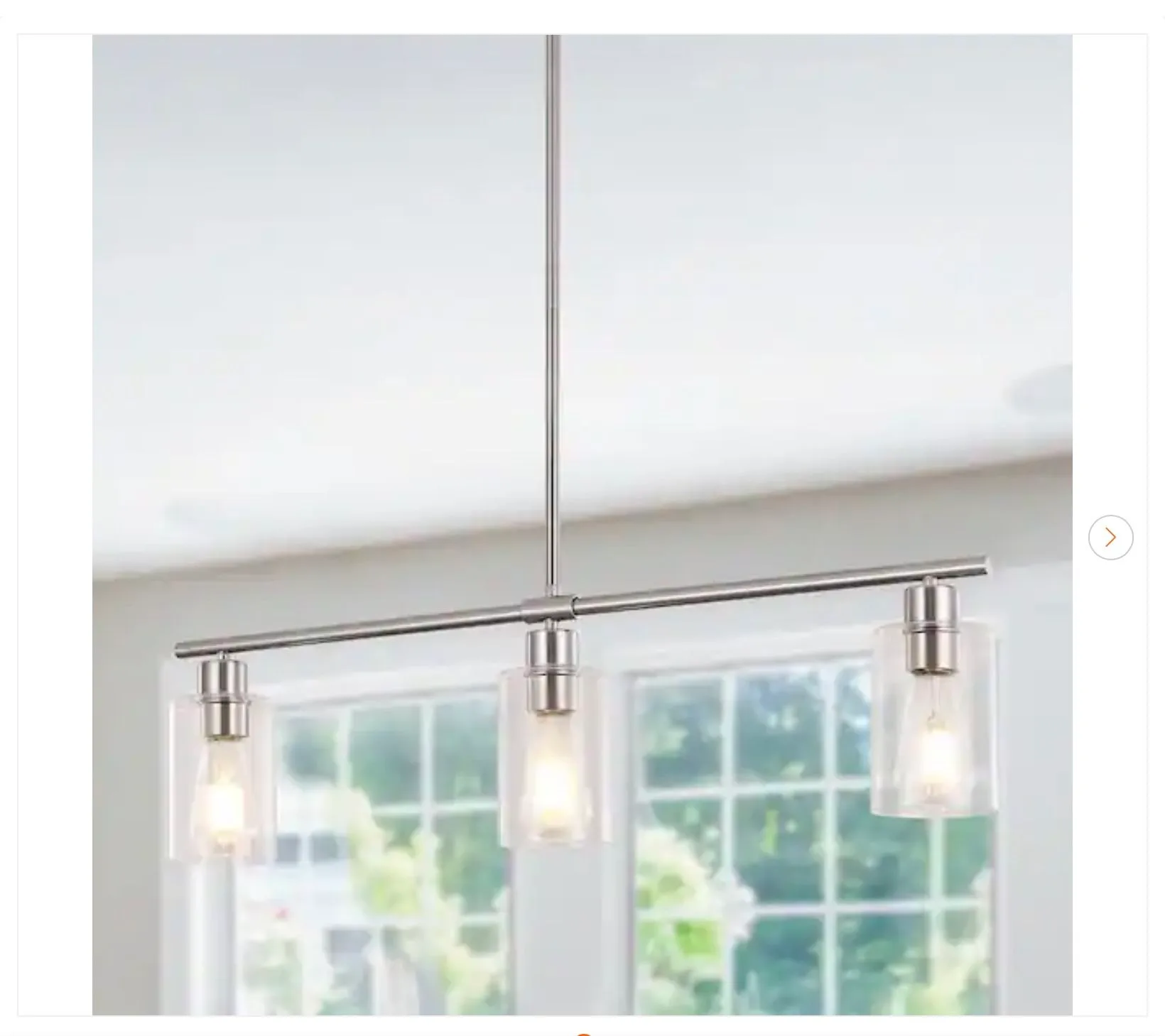 3-Light Nickel Pendant Rustic Farmhouse Chandelier thumbnail