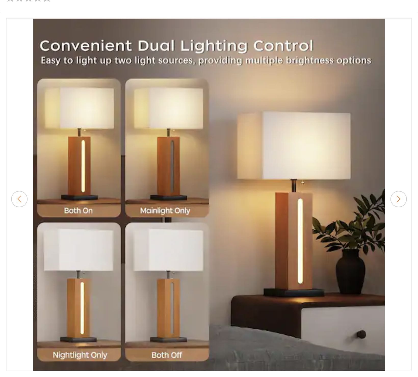 22 in. Rustic Wood Grain Lamps Set of 2 - NEW - photo 2