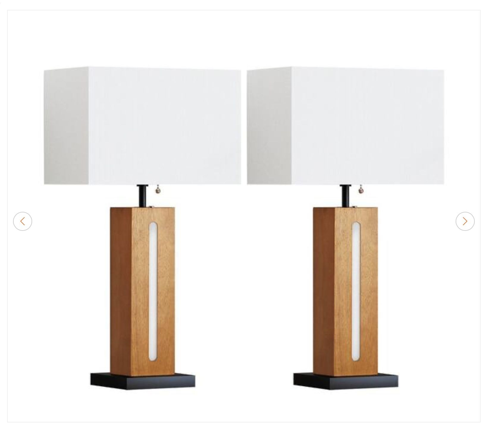 22 in. Rustic Wood Grain Lamps Set of 2 - NEW - photo 5