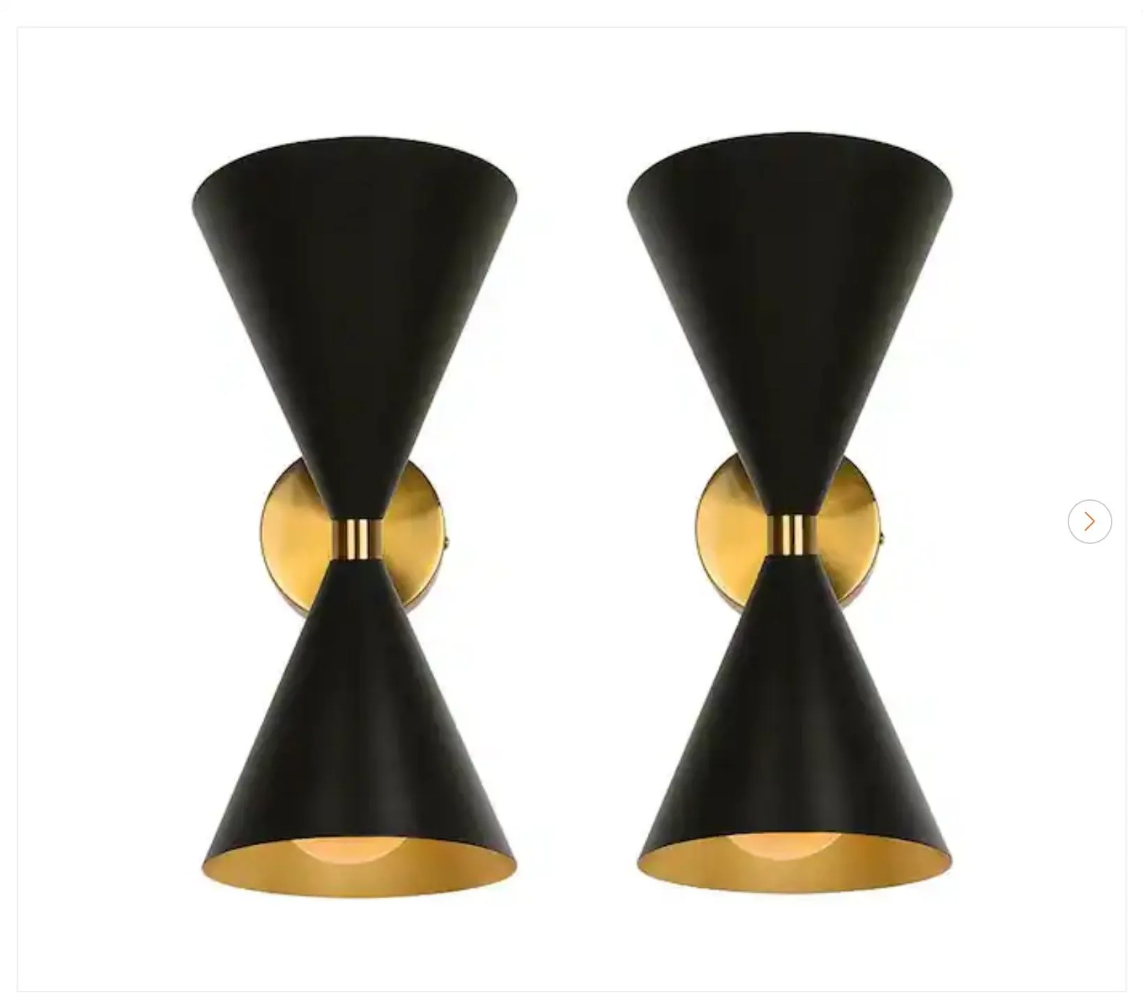 6.3 in. W 2-Light Black Wall Sconce (Set of 2) - New thumbnail