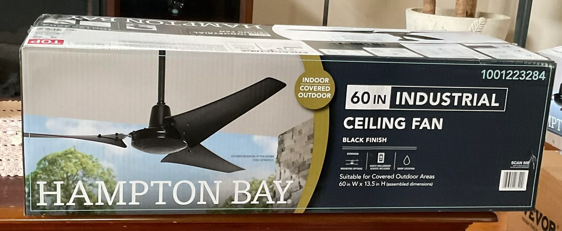 Hampton Bay 60" Black Ceiling Fan - New thumbnail