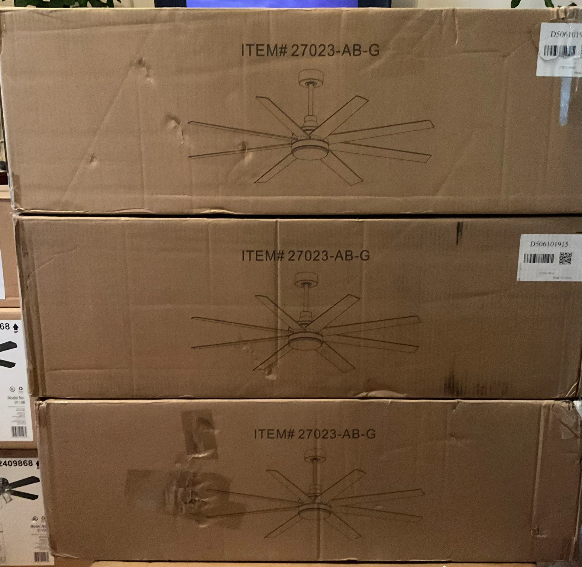 Aaron 6 ft. Indoor Black Ceiling Fans with LED Light thumbnail