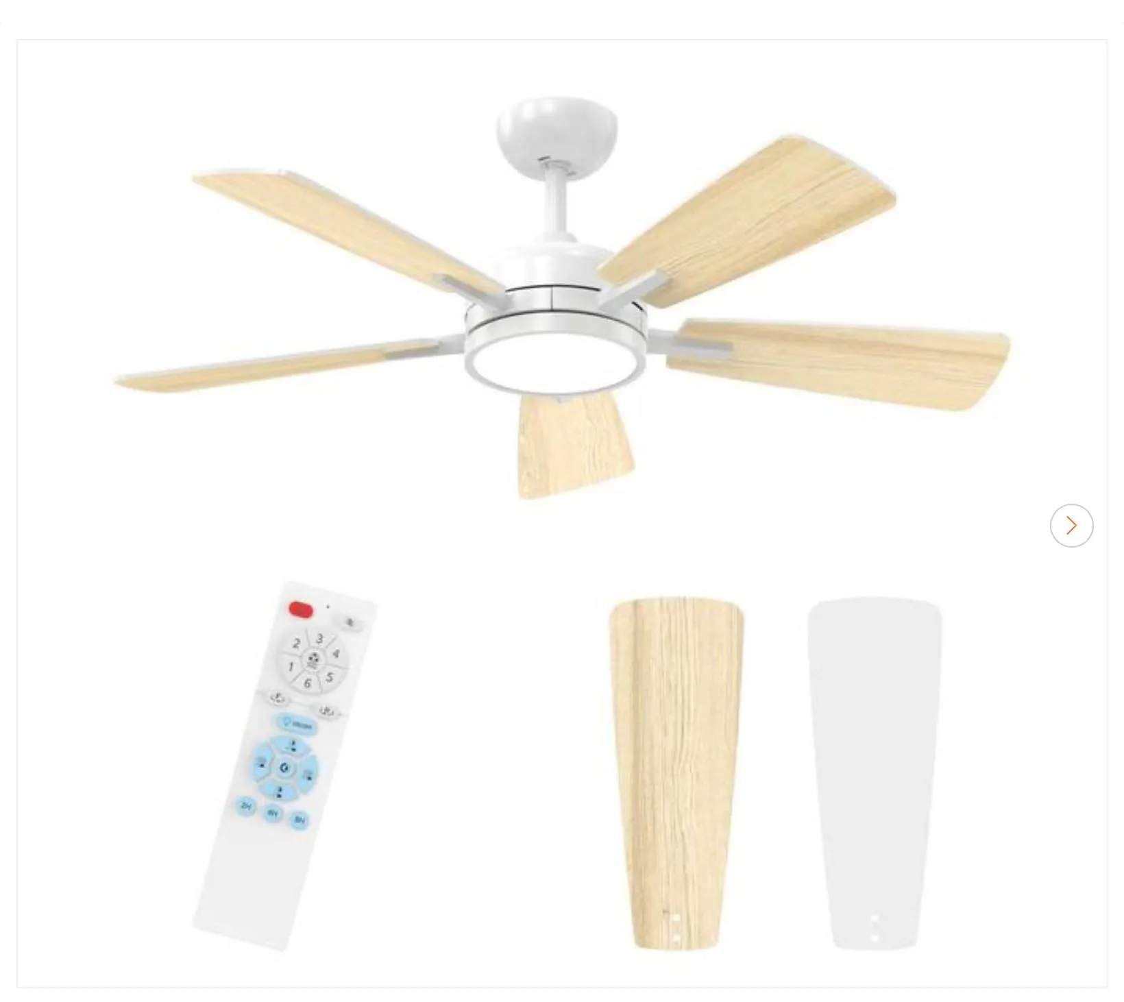 46 in. Indoor White Ceiling Fan with lights - New thumbnail