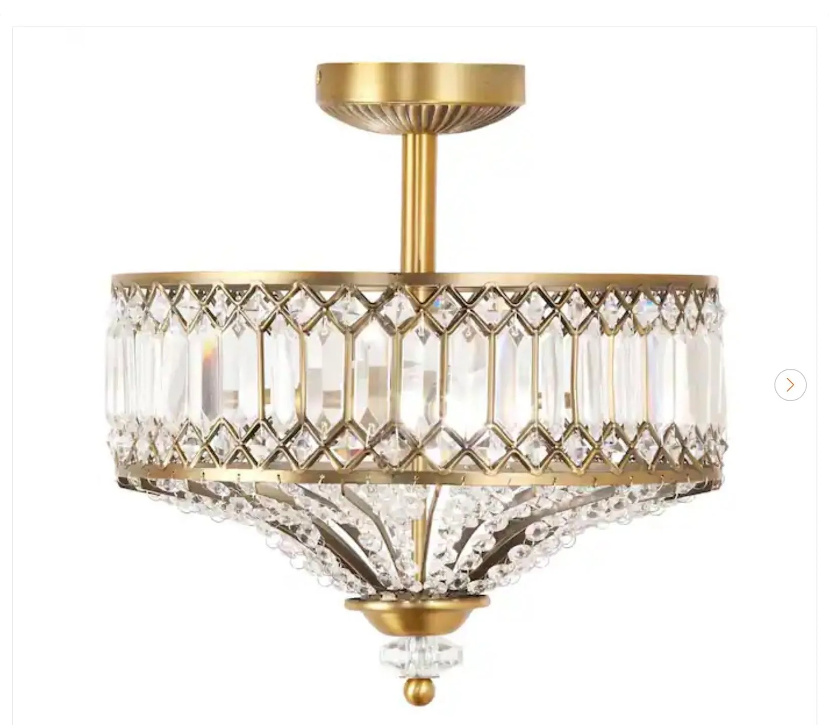 14.75" 2-Light Gold Semi-Flush Mount - New thumbnail