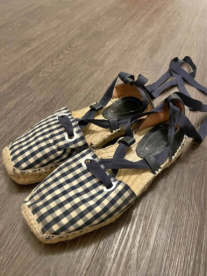 Checkered Lace-Up Espadrilles – EU 35 women us 5