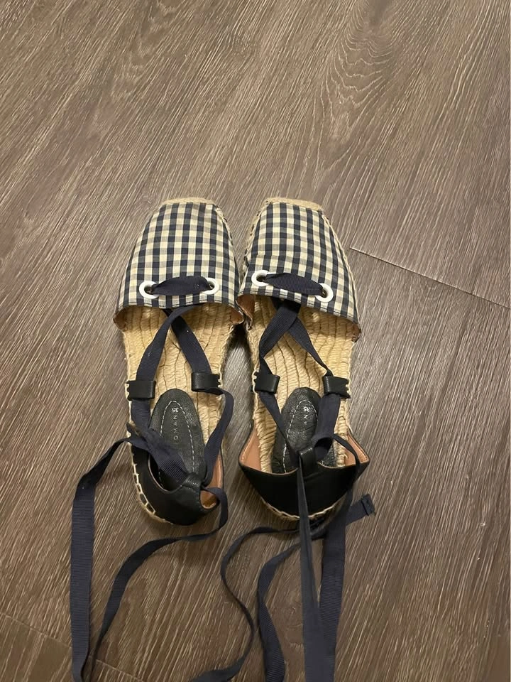 Checkered Lace-Up Espadrilles – EU 35 women us 5 - photo 2