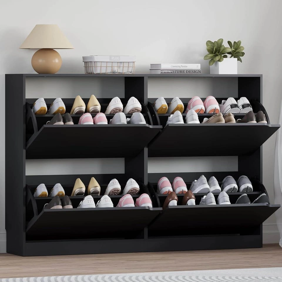 Slim Shoe Cabinet with 4 Flip Drawers - photo 4