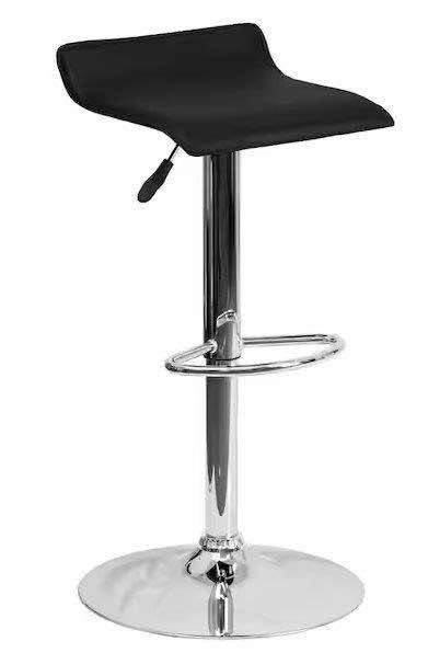 Pair of Black Adjustable Swivel Bar Stools - photo 3