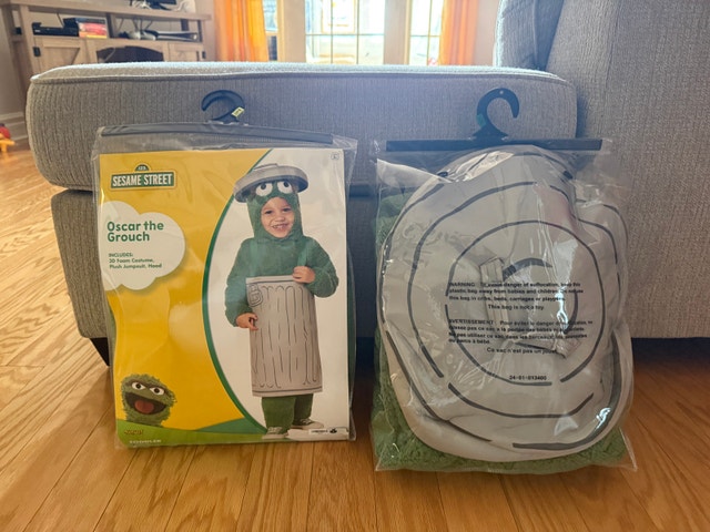 Adult one Size and Child 3/4T Oscar the grouch costume - photo 3