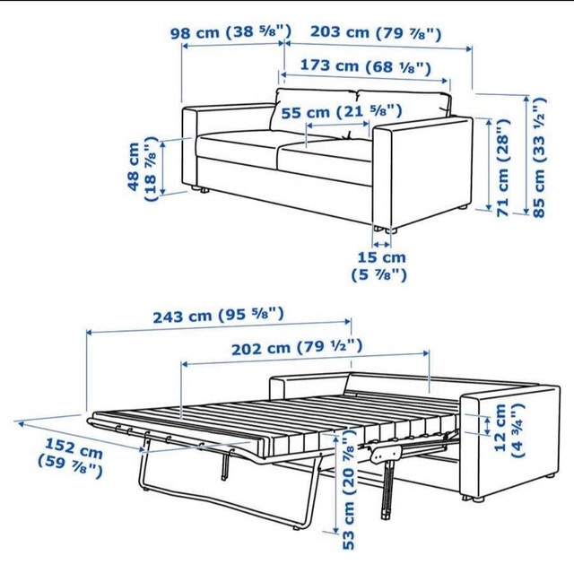 IKEA FINNALA grey sofa bed - photo 5