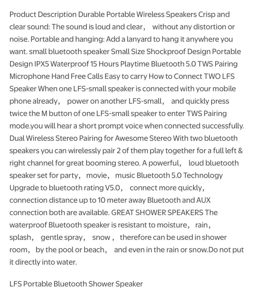 LFS Mini Bluetooth Speaker Portable Wireless Speaker image indicator(10)