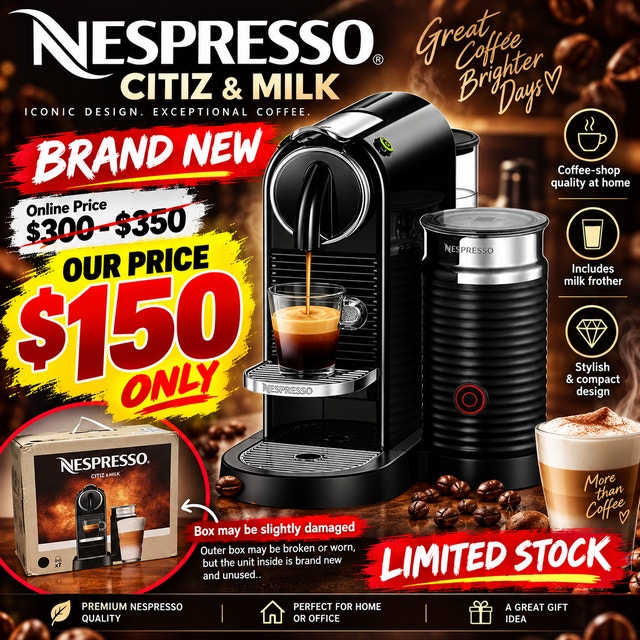 Nespresso CitiZ & Milk Coffee Machine – $150 Clearance