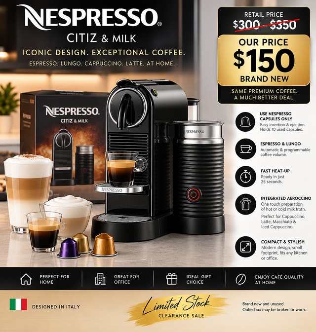 Nespresso CitiZ & Milk Coffee Machine – $150 Clearance - photo 3