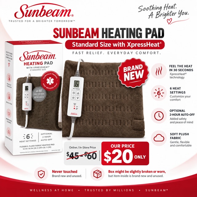 SUNBEAM XPRESSHEAT HEATING PAD-Standard - photo 4