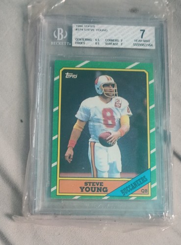 1986 Topps - Steve Young #374 D* on Copyright Line (RC)