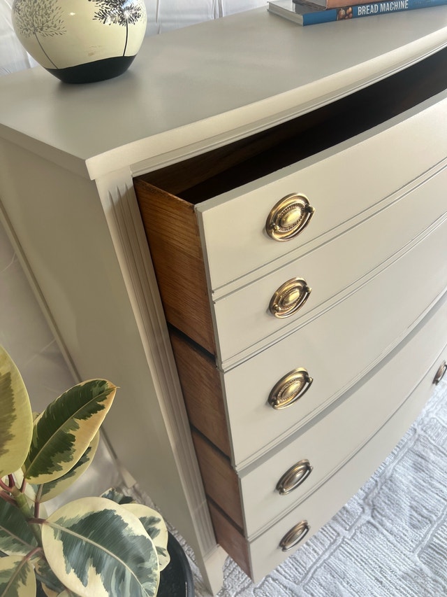 Vintage Dixie Tallboy Dresser – Refinished – Solid Wood Drawers - photo 3