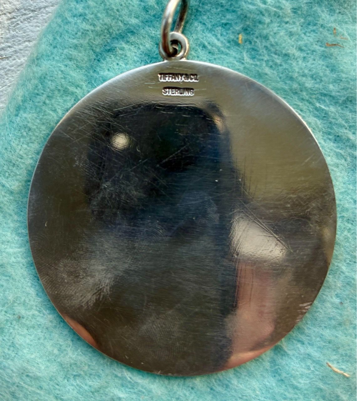 Vintage Tiffany & Co. Sterling Silver XL 44mm Round Pendant