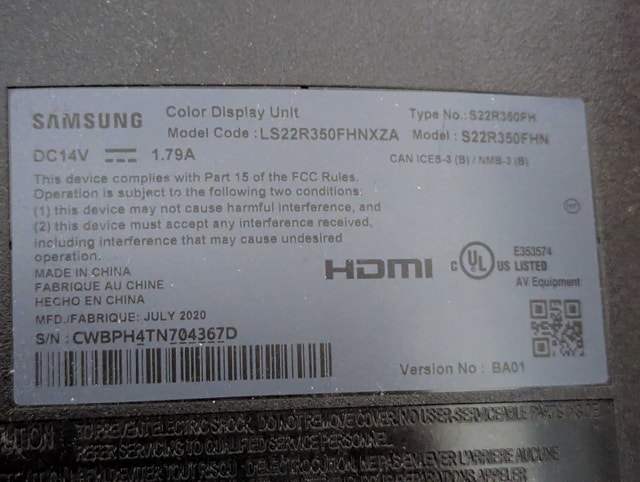Samsung Monitor 22 inch - As is - photo 3