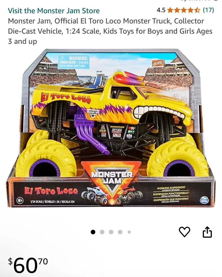 NEW - Monster Jam El Toro Loco 1:24 Scale RC Truck thumbnail