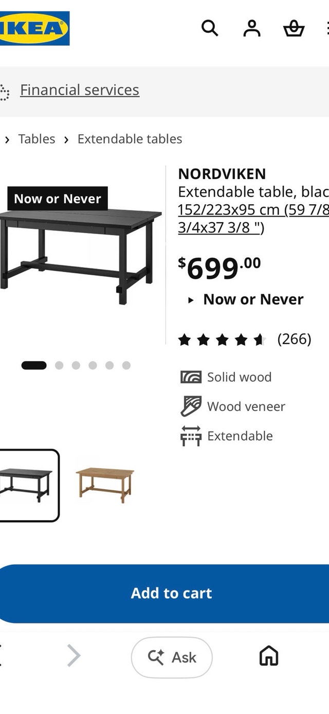Priced to sell IKEA NORDVIKEN Extendable table - can deliver - photo 4