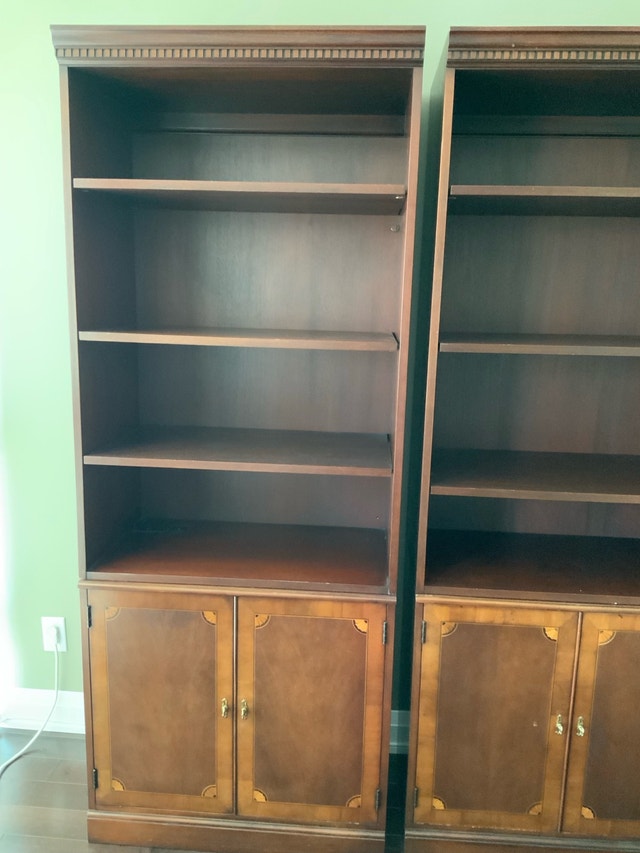 Premium 6 piece solid cherry wood wall unit with inlay - photo 2