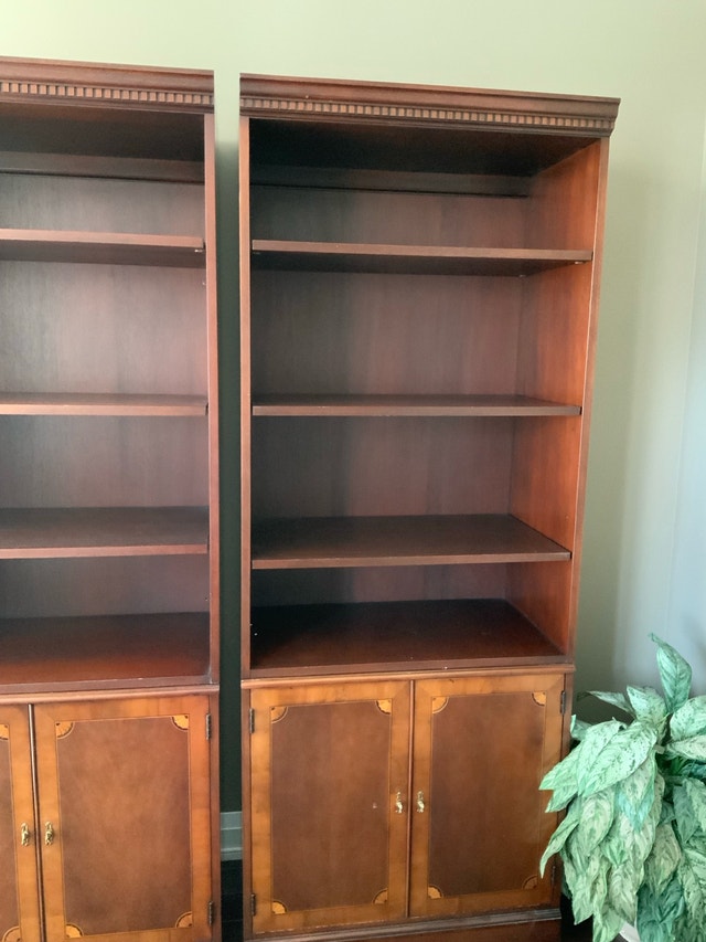 Premium 6 piece solid cherry wood wall unit with inlay - photo 3