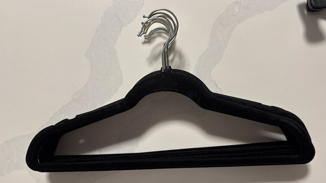 Sunbeam Velvet Slim Flocked Hangers, 11-Pack, Black
