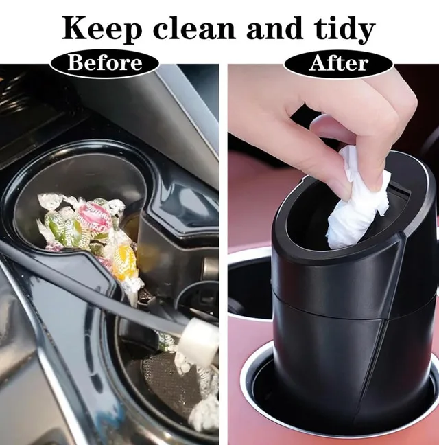 Car Trash Can Bin with Lid image indicator(2)