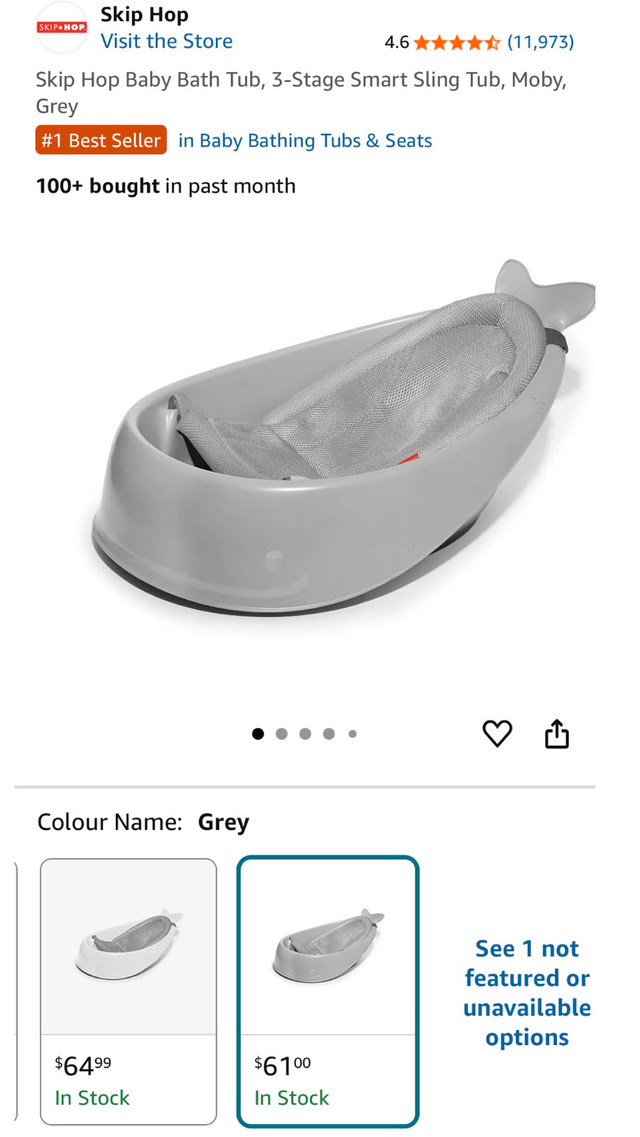 Skip Hop Baby Bath Tub, 3-Stage Smart Sling - photo 2