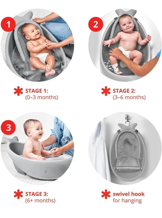 Skip Hop Baby Bath Tub, 3-Stage Smart Sling image indicator(4)