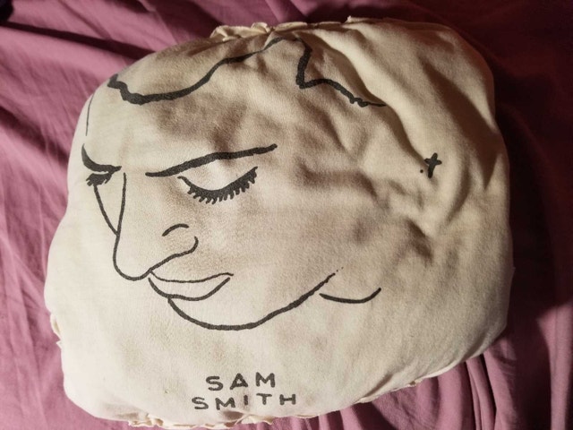 free small handmade Sam Smith pillow