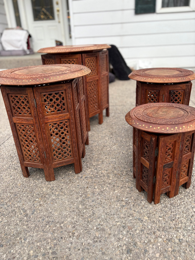 1950s Anglo-Indian Octagonal Carved teak table - photo 4
