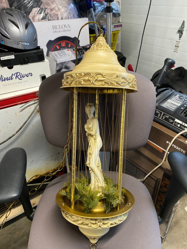 30” oil lamp water lamp Greek god 1970