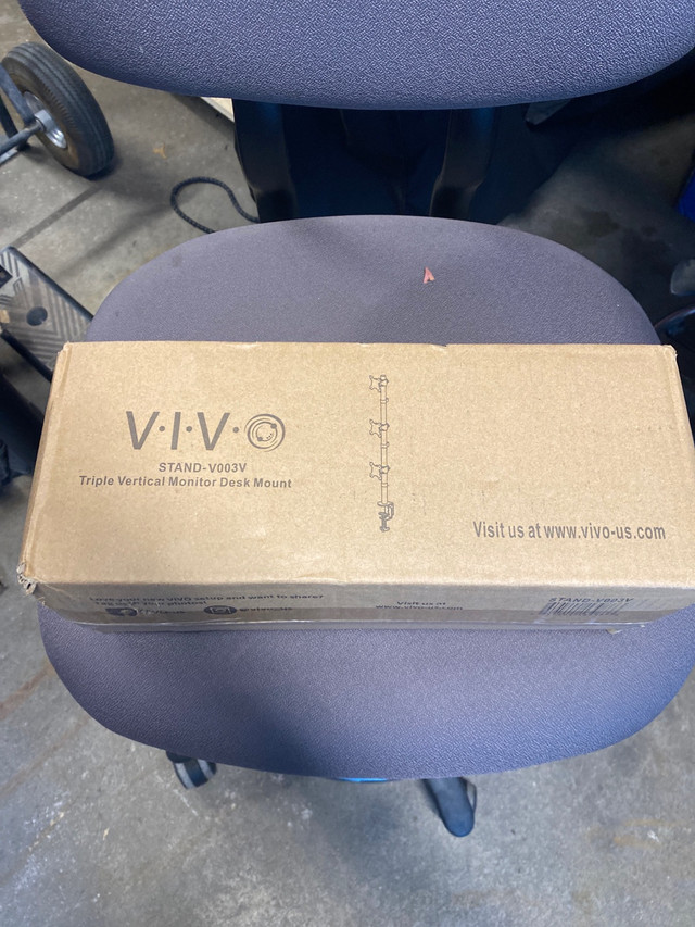 vivo stand - v003v triple vertical monitor desk mount - photo 2