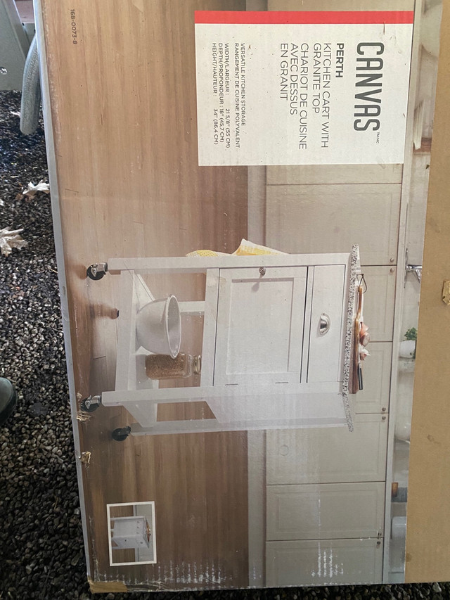 Canvas Perth kitchen cart with granite top - photo 2