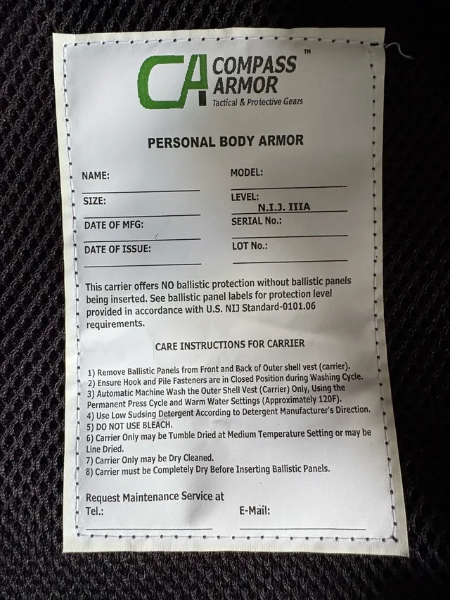 Compass Armor Vest XS L XL 2XL 3XL 4XL image indicator(4)