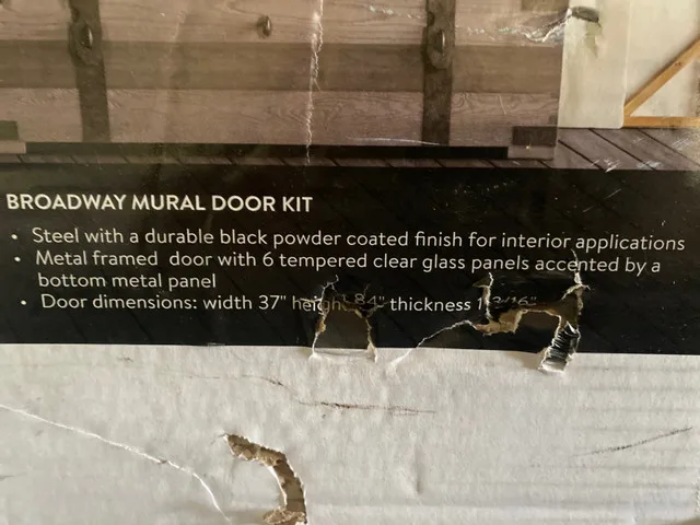 Broadway clear glass mural door kit 37”/84/1 3/16” image indicator(4)