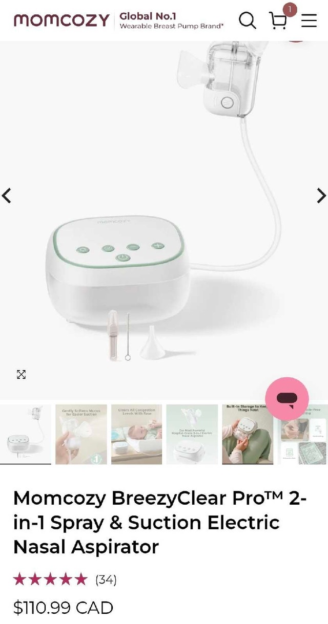 Momcozy BreezyClear Pro 2-in-1 Nasal Aspirator