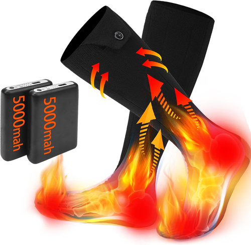Electric Heated Socks 5000mAh Rechargeable 4 Heat Settings