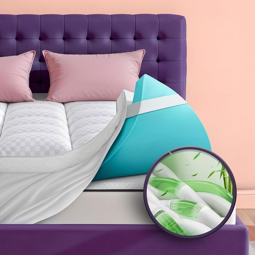 4 Inch Dual Layer Cooling Memory Gel Foam Mattress Topper