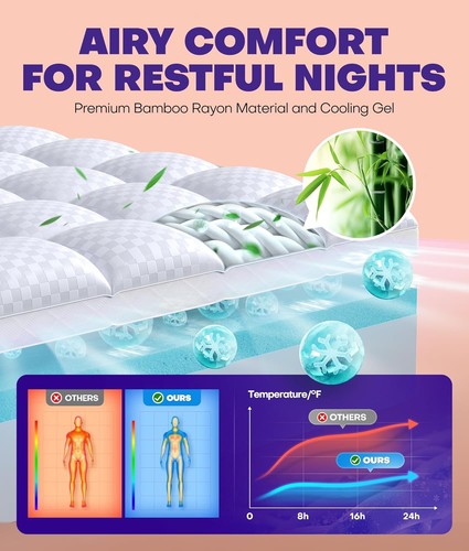 4 Inch Dual Layer Cooling Memory Gel Foam Mattress Topper - photo 4