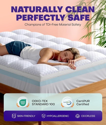 4 Inch Dual Layer Cooling Memory Gel Foam Mattress Topper - photo 5