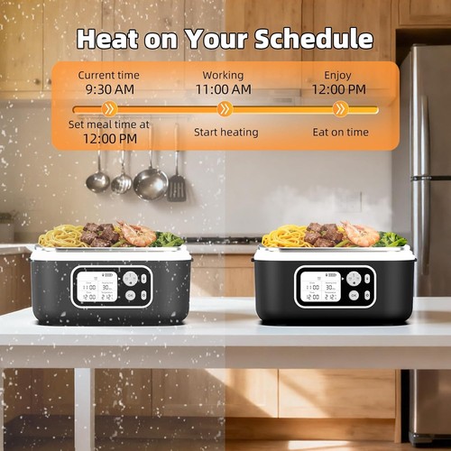 Cordless Heated Lunch Box, 6.3 Cup 100W Food Warmer - photo 4