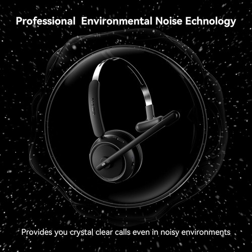 Wireless Headset with Microphone, Bluetooth Noise Canceling - photo 2