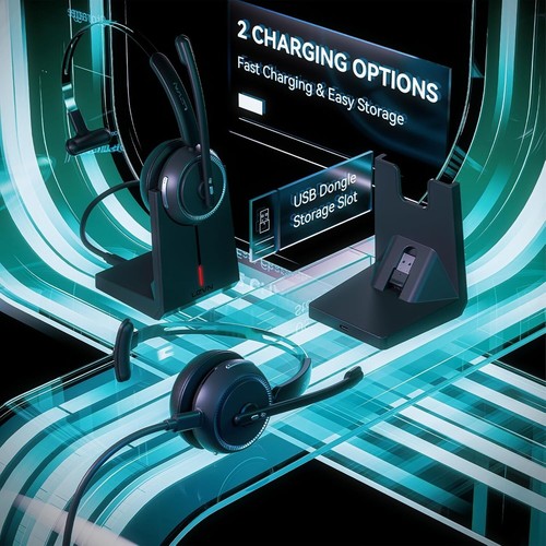 Wireless Headset with Microphone, Bluetooth Noise Canceling - photo 4