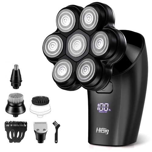 7D Electric Head Shaver for Men - Waterproof Grooming Kit