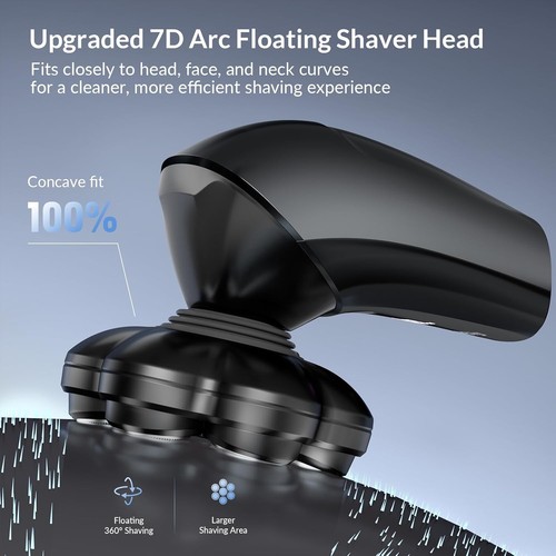 7D Electric Head Shaver for Men - Waterproof Grooming Kit - photo 2