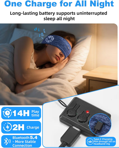 Adjustable Bluetooth Sleeping Headphones Headband 2PCS - photo 3