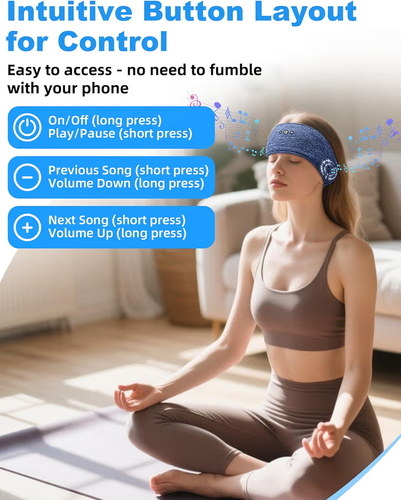 Adjustable Bluetooth Sleeping Headphones Headband 2PCS - photo 5
